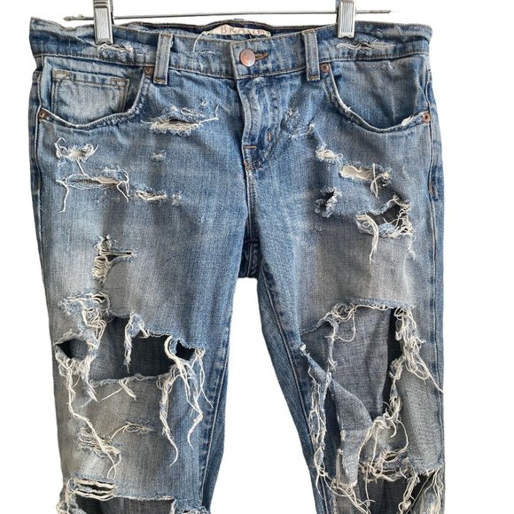 J brand Jeans Womens 26 Nimes Ripped Distressed Destroyed Medium Wash Stretch - Picture 6 of 11